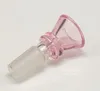 Roze trechter glazen kommen voor bongs 14mm 18mm mannelijke gezamenlijke hoogwaardige glazen kom rokende pijp voor glazen bongen olie rigs water