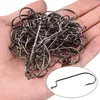 100pcs/lot Narrow Sea Fishing hook High quality Crank Hook for Soft Worm Bait Crankbait 6#- 5/0#