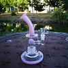 Nouveau Splash Guard Cage À Oiseaux Verre Épais Heady Bong Filtre De Roue À L'intérieur Percolateurs Verre Huile Dab Rigs Dôme Perc Bongs Tuyau D'eau Rose Violet