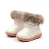 Jgvikoto الشتاء المطاط الأحذية للبنات الفتيان الاطفال بو الجلود واقية من المياه الأطفال الأزياء أحذية الثلوج الدافئة القطن أفخم الفراء الشعر 201130