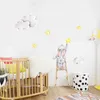 Coelho bonito aquarela nas escadas estrelas nuvens removível decalques de parede berçário arte adesivos cartazes pvc meninas quarto decoração de casa 220217