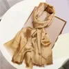 2022 women's thin luxury spring and summer gold thread scarf shawls comfortable soft silk high quality scarf wholesale