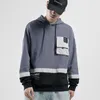 Sudaderas con capucha para hombre Sudaderas Japón Estilo Color Patchwork Moda con capucha Casual Impreso Masculino Streetwear Streetwear para