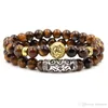 Bracelete de pedra do olho do tigre ajustado bracelete do grânulo de pedra de Buddha