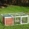 EE. UU. StockTopmax 61.8 pulgadas Conejo Playpen Chicken Coop Casa de mascotas Pequeña jaula de animales con carreras cerradas para jardín al aire libre Casa trasera A58