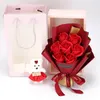 Cadeau Rose Bouquet avec boîte paquet Savon Fleur Savon rose bouquet pour la Saint Valentin Fleur Artificielle photos accessoires