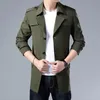 Thoshine Marka İlkbahar Sonbahar Erkekler Trençkot Üstün Kalite Düğmeler Erkek Moda Giyim Ceketler Rüzgarlık Artı Boyutu 3XL1