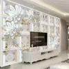 Wallpapers Custom Mural Wallpaper 3D Jewelry Butterfly Flower Living Room TV Background Wall Painting Waterproof Po Paper Sticker