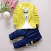 Baby Clothing Sets Spring Autumn Kids Boy Clothes Patchwork Fake Two Piece Tops Pants Toddler Boys Clothing 1-4Y