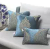 BZ189 Luxury Blue Elegant European Chenille Jacquard Cushion Cover Pudow Case Soffa /Car Cushion /Pillow Home Textiles Supplies