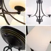 Amerikaanse stijl glazen hanglamp Classic Iron Suspension Light Hotel Villa Mall Cafe Living Dinning Slaapkamer Hanglampen