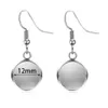 100pcs 12mm Glass Cabochon Cameo Silver Plated Bezel Backs DIY Blank Earring Stud Posts Diy Setting Base Earring Findings