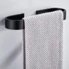Aluminium Alloy Wall Mounted Towel Rack Black Silver Rail Holder Storage Racks Shelf Bathroom Accessories Home Decor Y200407