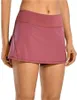 LU-07 saias de tênis plissadas roupas de ioga saia roupas de ginástica feminina corrida fitness golfe cueca calças de ioga Shorts esportivos curtos bolso traseiro cintura com zíper