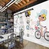 Drop Custom Wallpaper Hand Painted Cartoon Cartoon Girl Fashion Show Clothing Shop Wall Mural Children Room Wallpaper2265815