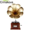 ERMAKOVA Metallo Retro Fonografo Modello Vintage Giradischi Prop Antico Grammofono Modello Home Office Club Bar Decor Ornamenti T200710