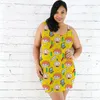 2022 Yaz Kadın Giyim Artı Boyutu Mini Elbise Kolsuz Seksi Moda Y2K Harajuku Baskı Toplu Öğeler Toptan Çok K8734