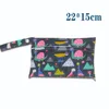 Sacs à couches pour bébé Seau Cartoon Imprimer Imperméable Réutilisable Wet Dry Nappy Zipper Sacs à main Poussette Carry Pack Rangement extérieur S / M / L 20220226 Q2