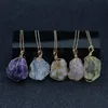 Irregular Natural stone necklace Crystal Wire amethyst Quartz Agate Gemstone pendant women necklaces fashion jewelry will and