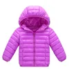 1-14 years autumn winter light children's hooded down jacket kids clothing boy girl solid color warm 90% white duck down jacket LJ201203