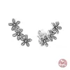 Nouveaux bijoux de luxe femmes boucles d'oreilles Stud Fit Pandora plata 925 en argent Sterling coeur étincelant fleur Rose boucle d'oreille pour dames cadeau bricolage fabrication