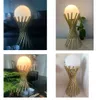 Postmodern Luxury Gold Torch Glass Ball Table Lamp Art Deco Bedroom Bedside Lamps Office Study Desk Led Standing Light Fixture