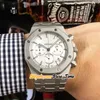 Neue 44 mm Miyota Quarz-Chronograph-Herrenuhr, weißes Zifferblatt, schwarzes Hilfszifferblatt, Stoppuhr, Edelstahlarmband, Stoppuhr, Saphir-Sportuhren, PureTime B16B 1