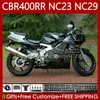 Body Kit für HONDA 400CC CBR400 RR NC23 CBR 400 RR CC NC29 88-99 Karosserie 65No.20 CBR400RR 88 89 90 91 92 93 CBR 400RR 1988 1989 1990 1991 1992 1993 OEM-Verkleidung schwarz grau