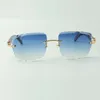 2022 cutting lens sunglasses 3524020 peacock wooden temples glasses size 5818135mm8032001