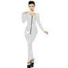 23 cores Mulheres Sexy PVC luva longa Bodysuit zíper para Crotch magro Catsuit Keyhole Jumpsuit Vintage Wetlook Dança Clubwear