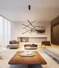 Black Stair Chandelier lamp simple modern duplex building highrise empty living room hall creative personality long LED line4142966
