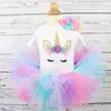 Ett år Baby Girl Dress Unicorn Party Girls Tutu Dress Toddler Kids Clothes Baby 1st First Birthday Outfits Infantil Vestido2715724