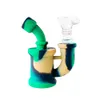 Smoke pipes Silicone Bong Mini Silicone Water Pipe Bubbler bongs Oil Rig with Glass Bowl