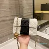 Tasarımcı-Kadınlar Omuz Deri Çanta Moda Flap Zincir Küçük Altın Topu Crossbody Klasik Elmas Kontrol Çanta Tote Çanta