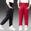 Bambino ragazza ragazzo inverno pantaloni di cotone imbottito spessi pantaloni caldi pantaloni da sci impermeabili 10 12 anni elastico a vita alta bambino Kid Pant LJ201019