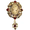 Venda por atacado- moda antique ouro prata vintage broche pinos feminino jóias rainha cameo broches strass para mulheres vestir acessórios1
