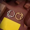 Hoop Earrings Designer Gold Silver Earrings For Women Jewelry Luxurys Fashion Big Circle Earring Letters F Stud Hoops Wholesale 22021804R