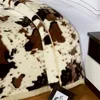 Super Soft Raschel Blanket Animal Cow Skin Flower Print Double Layer Queen King Size Double Bed Thick Warm Winter Mink Blankets 201128