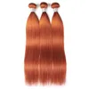 Ishow Extensiones de tejido virgen brasileño Onda del cuerpo 828 pulgadas para mujeres 350 Tramas rectas sedosas Color naranja jengibre Remy Cabello humano 8188295