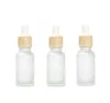 10ml 15ml 20ml 30ml 50ml 서리로 덥은 유리 dropper 병 에센셜 오일 병 모방 된 나무 뚜껑