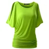 T-shirt da donna all'ingrosso-donne maniche a pipistrello larghe corte casual slim top estate o-collo magliette S-XXL 7 colori magliette Sale1