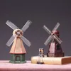 4 färger Vintage harts vindkraftspersoner Piggy Bank Dutch Windmill Home Decor Europe Models presenter Möbler Artiklar Y200104