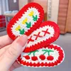 Fashion Sweets Knitted Hairpins Red Hair Clips Chinese Plush Barrettes Girls Headdress New Year's Festive Women Hair Accessories