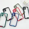 Armor Contrast Color Transparency Military Shockproof Phone Cases for iPhone 14 13 12 Mini 11 Pro Max 6 7 8 Plus XR XS X Premium Quality Clear Cellphone Cover