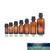 5–50 ml große bernsteinfarbene braune Glas-Tropfenflasche, Aromatherapie-Flüssigkeit für ätherisches Basis-Massageöl, Parfümflaschen, nachfüllbar