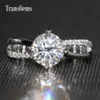 Transgems Ring 14k Центр белого золота 1,5 в 7,5 мм F цвет Отличное обручальное обручальное кольцо для женщин свадьба Y200620