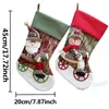 Julstrumpor Santa Claus Candy Gift Bag Snowman Cartoon Socks Barnfest Hängande dekorationer Xmas Tree Ornament BH4334 TYJ
