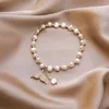 Semplice e dolce braccialetto di perle rotonde da donna piccolo braccialetto di perle d'acqua dolce bellezza coda di pesce Jewelry1264R