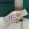 2023 Modeklockor 41mm Sapphire Mirror Double Date Watch Waterproof Watch Stainless Steel Middle Row Strap Diamond Ring Gif169y