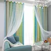 Blackout Star Curtains Stars Blackout Curtains for Kids Girls Bedroom Living Room Colorful Double Layer Star Window Curtain